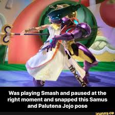 Was Playing Smash And Paused At The Right Moment And Snapped This Samus And Palutena Jojo Pose Was Playing Smash And Paused At The Right Moment And Snapped Th Smash