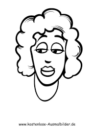 Ausmalbilder Gesichter Ausmalbild Frau Mit Locken Zum Ausdrucken