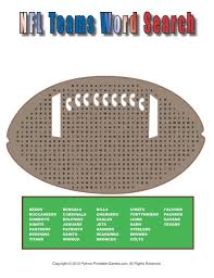 super bowl nfl teams word search
