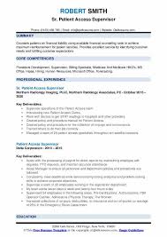 Apply to patient access manager, regional director and more! Patient Access Supervisor Resume Samples Qwikresume