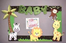 Jungle Safari Giraffe Animals Baby Shower Birthday Party Photo Booth Frame Baby Shower Photo Booth Frame Safari Baby Shower Boy Baby Shower Pictures