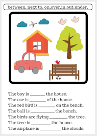 Worksheet Use Words That Indicate Position Preposition Worksheets Kindergarten English Lessons For Kids English Worksheets For Kids