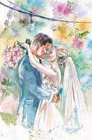 Anniversary Wedding Gift Personalized Gifts Custom Portrait Etsy Wedding Painting Custom Portraits Custom Portrait Wedding