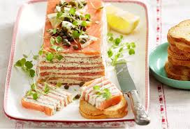 This Make Ahead Terrine With Smoked Salmon Is Easy To Put Together And With All The Work Done Salmon Terrine Recipes Smoked Salmon Appetizer Salmon Appetizer