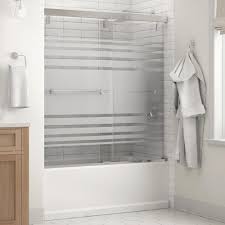 Delta Mandara 60 X 59 1 4 In Frameless Mod Soft Close Sliding Bathtub Door In Chrome With 1 4 In 6mm Transition Glass Sd3442391 Sliding Shower Door Bathtub Doors Shower Doors