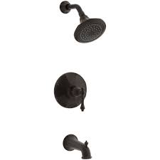 Kohler Kelston 1 Handle 1 Spray 2 5 Gpm Tub And Shower Faucet With Lever Handle In Oil Rubbed Bronze Va Shower Faucet Tub And Shower Faucets Oil Rubbed Bronze
