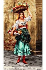 MARCEL SANAT Mavi Afrikalı Kadın Elmas Mozaik Tablo 41x81cm