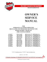 Owner S Service Manual Buckeye Fire Equipment Company