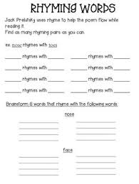 Be Glad Your Nose Is On Your Face Poetry Activities By Shira Tpt Poetry Activities Rhyming Words Silly Poems