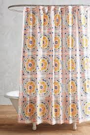 Find everything you need to make your cabin feel like home at black forest décor Ruffled Trellis Orange Shower Curtain