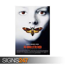 SILENCE OF THE LAMBS poster with hannibal lecter anthony hopkins jodie  foster