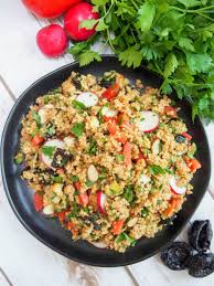 Artichoke, chickpeas, vegan, wholegrain this is a wonderful mediterranean whole wheat couscous salad filled with artichoke hearts, bell peppers, tomatoes, chickpeas, fresh basil, and topped with roasted sunflower seeds! Couscous Salad With California Prune Vinaigrette Caroline S Cooking