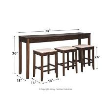 Signature Design By Ashley Rokane Brown Rectangular 4 Piece Dining Room Counter Height Table Set Walmart Com In 2020 Counter Height Dining Room Tables Counter Height Table Sets Counter Height Dining Sets
