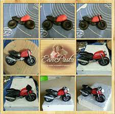 Fondant Motorcycle Cake Topper Tutorial Motorcycle Cake Fondant Cake Toppers