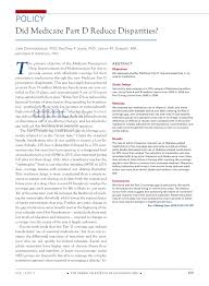 Pdf Did Medicare Part D Reduce Disparities