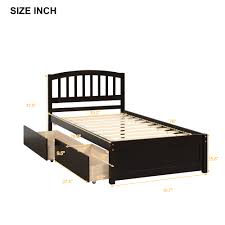 Download the complete design plans and cut list here. Twin Platform Bed Frame With Storage Drawers White Twin Bed Frame With Headboard Modern Wood Twin Bed Frame Bedroom Furniture With Strong Wood Slat Support For Kids No Box Spring Needed L4205