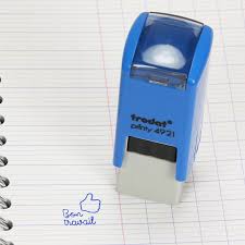 Vente de tampons encreurs professionnels, personnalisés. Tampon Encreur Enseignant Personnalise Bleu