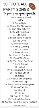 2020 pump up music used before football games. 30 Songs For A Football Or Tailgate Party To Pump Up Your Guests And Get Them In The Mood To Che Football Tailgate Party Football Birthday Party Football Cheer