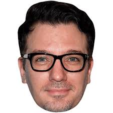 JC Chasez (Glasses) Celebrity Mask, Flat Card Face