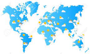 Weather Around The World Map World Map Weather Forecast Vector Illustration Royalty Free Svg, Cliparts,  Vectors, And Stock Illustration. Image 25041064.