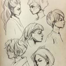 Side View Of Faces Portrait Study In Rainy Day Sketches Moleskine Hairstyles Art Pencil Side Face Drawing Face Side View Drawing Side View Of Face