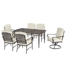 Hampton Bay Harper Creek Dark Brown 5 Piece Wicker Outdoor Bar Height Dining Set Wi Patio Dining Furniture Patio Furniture Covers Outdoor Patio Furniture Cover
