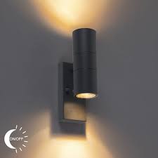 Outdoor Wall Lamp With Twilight Switch Anthracite Ip44 Duo Lampandlight
