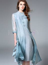 Elegant Silk Pure Color Shift Dress Women S Fashion Dresses Long Sleeve Silk Dress Womens Dresses