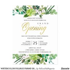 Watercolor Foliage Frame Grand Opening Ceremony Postcard Zazzle Com Au Postcard Grand Opening Ceremony