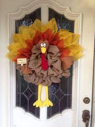 Burlap Turkey Wreath Creative Wreaths Turkey Wreath Thanksgiving Decorations