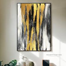 Black And White Wall Art Framed Framed Wall Art Modern Abstract Gold Black White Large Wall Etsy Painting Canvas Painting Abstract