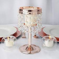 Can be flipped upside down and be used as a luxurious pomander stand. Balsacircle 8 Inch Tall Rose Gold Crystal Tealight Candle Holder Wedding Party Dining Table Home Centerpieces Decorations Buy Online In Bahamas At Bahamas Desertcart Com Productid 112601238