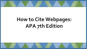 General format for a website: Websites Apa Citation Guide 7th Edition Libguides At Columbia College Bc