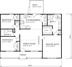 The large kitchen is separated from the over description this very open house plan is great for entertaining. Traditional Style House Plan 45476 With 3 Bed 2 Bath Country Style House Plans House Floor Plans Family House Plans
