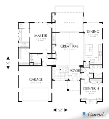 Main Floor Plan Of Mascord Plan 1236 The Linden Traditional Design Contemporary Elegance House Plans And More House Plans Craftsman House Plans