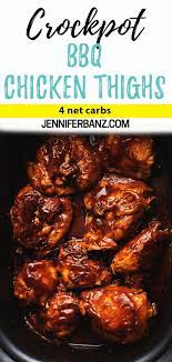 Crockpot Bbq Chicken Thighs Is A Delicious Easy Low Carb Dinner Without Th Chicken Thigh Recipes Crockpot Slow Cooker Chicken Thighs Chicken Crockpot Recipes