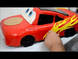 Lightning Mcqueen Car Shape Cake Decorating Process Car Shaped Cake Cake Decorating Tutorials Car Cake
