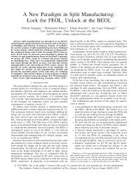 The secret key to unlock the design needs. Pdf A New Paradigm In Split Manufacturing Lock The Feol Unlock At The Beol