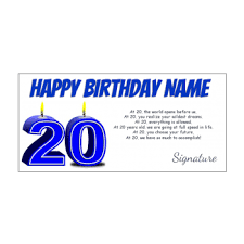 Personalize with your own message, photos and stickers. 20th Birthday Card Free Printable Template Or Send Online
