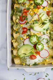 In a bowl, combine pico de gallo, beans, sour cream and cumin. Chicken Enchiladas With Poblano Cream Sauce Rotisserie Chicken Meal