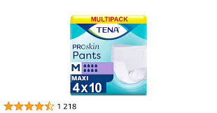 Tena Lot de 4 boîtes de 10 couches pour adulte Maxi Medium (hanches 80-110  cm) : Amazon.fr: Hygiène et Santé