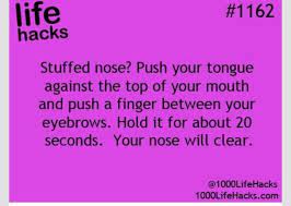 Do it as often as you need! Trick To Cure A Stuffy Nose In 20 Seconds Life Hacks 1000 Life Hacks Useful Life Hacks