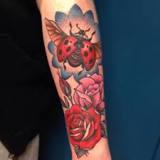 Small rose tattoo behind the ear is very good thinking about getting small tattoo designs. 50 Tattoos Of Ladybugs Nexttattoos