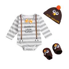 15% off with code zazpartyplan. Baby My First Thanksgiving Outfits Long Sleeve Striped Rompers Turkey Shopee Mexico