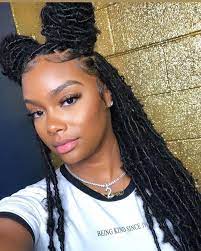 Pin By Beverly On Protective Styles Faux Locs Hairstyles Natural Hair Styles Braided Hairstyles