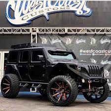 Via Westcoastcustoms Jk Jeep Wrangler Offroad Red Theautofirm Luxury Custom Wheels Of Custom Jeep Wrangler Custom Jeep Dream Cars Jeep