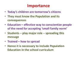 Population Education Population education components of intended outcomes.