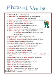 53 Phrasal Verbs Rules Exercises Verb Worksheets Learn English Words English Phrases