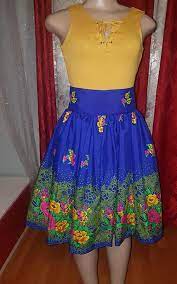 African couple cotton clothing wax printing women skirt and men's shirt pants. Tsonga Skirt Miss Price Fashion