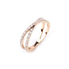 Alliance Anneau Double Diamants Anneau Bijoux De Reve Bijoux